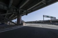 Concrete Bridge on Highway with Motion Blur