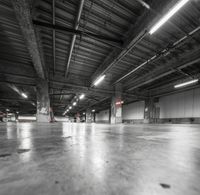 Concrete Parking Lot with Low Ceiling