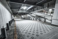 Concrete Parking Lot with Street Lights