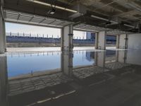 Concrete Road with Building Structure and Glass Windows