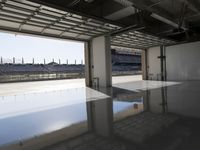 Concrete Road with Building Structure and Glass Windows