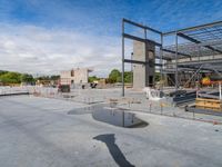 Construction Site under Concrete Cloudy Sky