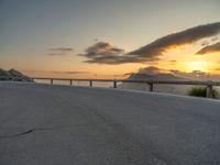 Curved Asphalt Road in Majorca, Spain at Dawn