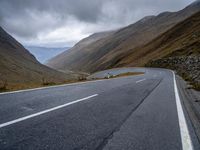 Curved Road in Austria's Gloomy Highlands