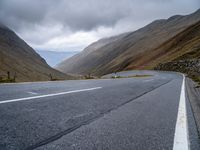 Curved Road in Austria's Gloomy Highlands