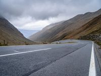 Curved Road in Austria's Gloomy Highlands