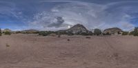 an outdoor scene shows the sky and mountains in this 360 - time video, as seen from above