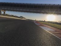 Curving Asphalt Road on Highway in Sunshine