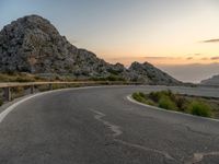 Curving Asphalt Road in Majorca, Spain