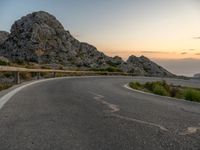 Curving Asphalt Road in Majorca, Spain