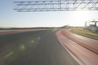 Curving Highway Through Clear Sky