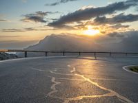 Curving Road in Majorca, Balearic Islands at Dawn