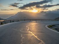 Curving Road in Majorca, Balearic Islands at Dawn