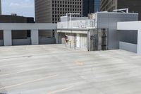 Dallas Parking Deck with High Rise Cityscape