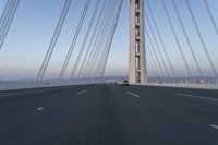 Dawn: Architecture of a Blue Suspension Bridge