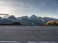 Dawn in Austrian Highlands on Asphalt Road 001