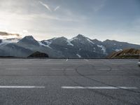 Dawn in Austria Highlands on Asphalt Road 004