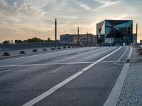 Dawn in Berlin: Walking Along the Asphalt Road in Europe