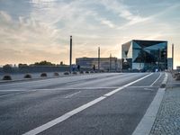 Dawn in Berlin: Walking Along the Asphalt Road in Europe