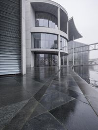 Dawn in Berlin: Cityscape with Concrete Building