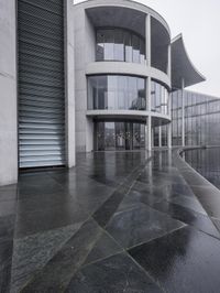 Dawn in Berlin: Cityscape with Concrete Building