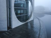 Dawn in Berlin: Cityscape with Concrete and Water