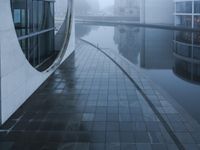 Dawn in Berlin: Cityscape with Concrete and Water