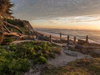 Dawn in California on the Coastal Shore