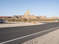 Dawn in California: Motel and Asphalt Road
