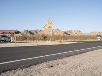 Dawn in California: Motel and Asphalt Road
