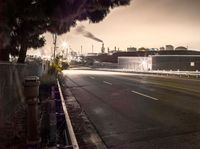 Dawn in California, USA: An Industrial Factory