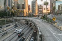 Dawn Cityscape: A Stunning View of a Highway Bridge