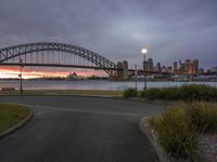 Dawn Cityscape: A Serene View of the Ocean