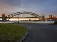 Dawn Cityscape: A Serene View of the Ocean