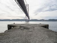 Dawn Over Coastal Bridge in Lisbon, Portugal