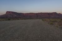 Dawn Over Desert Road and Low-Lying Mountains