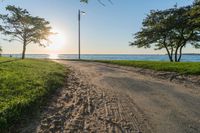 Dawn Drive along the Coastal Road in Chicago, Illinois, USA