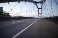 Dawn in Frankfurt: Urban Landscape with Bridge and Highway