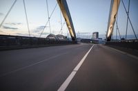Dawn in Frankfurt: Urban Landscape with Bridge and Highway