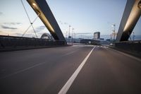 Dawn in Frankfurt: Urban Landscape with Bridge and Highway