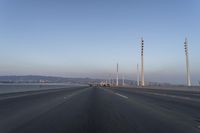 Dawn on the Highway: Blue Atmosphere and Clear Sky