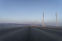 Dawn on the Highway: Blue Atmosphere and Clear Sky