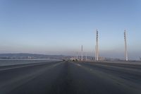 Dawn on the Highway: Blue Atmosphere and Clear Sky