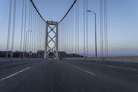 Dawn on the Highway: Clear Sky and Architectural Beauty