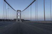 Dawn on the Highway: Clear Sky and Architectural Beauty