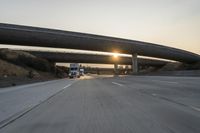 Dawn on the Highway: Sunshine and Clear Sky