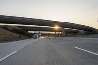 Dawn on the Highway: Sunshine and Clear Sky