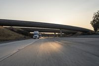 Dawn on the Highway: Sunshine and Clear Sky