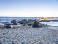 Dawn on the Horizon: European Beach Bathed in Sunlight