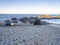 Dawn on the Horizon: European Beach Bathed in Sunlight